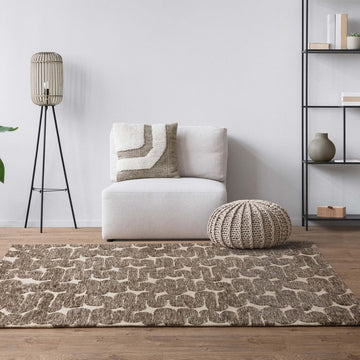 Mason Wave Modern Geometric Super Soft Carved Hi-Low Rib Textured Brown/Beige/Cream Rug-Asiatic Carpets-Rug Love - The Most Loved Rug Store